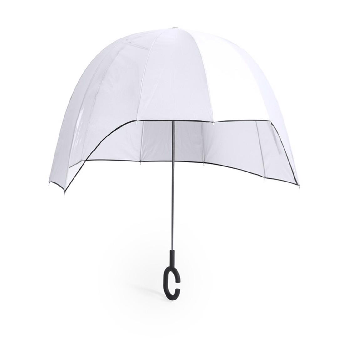 Parapluie personnalisé Babylon à 10 panneaux avec panneau transparent