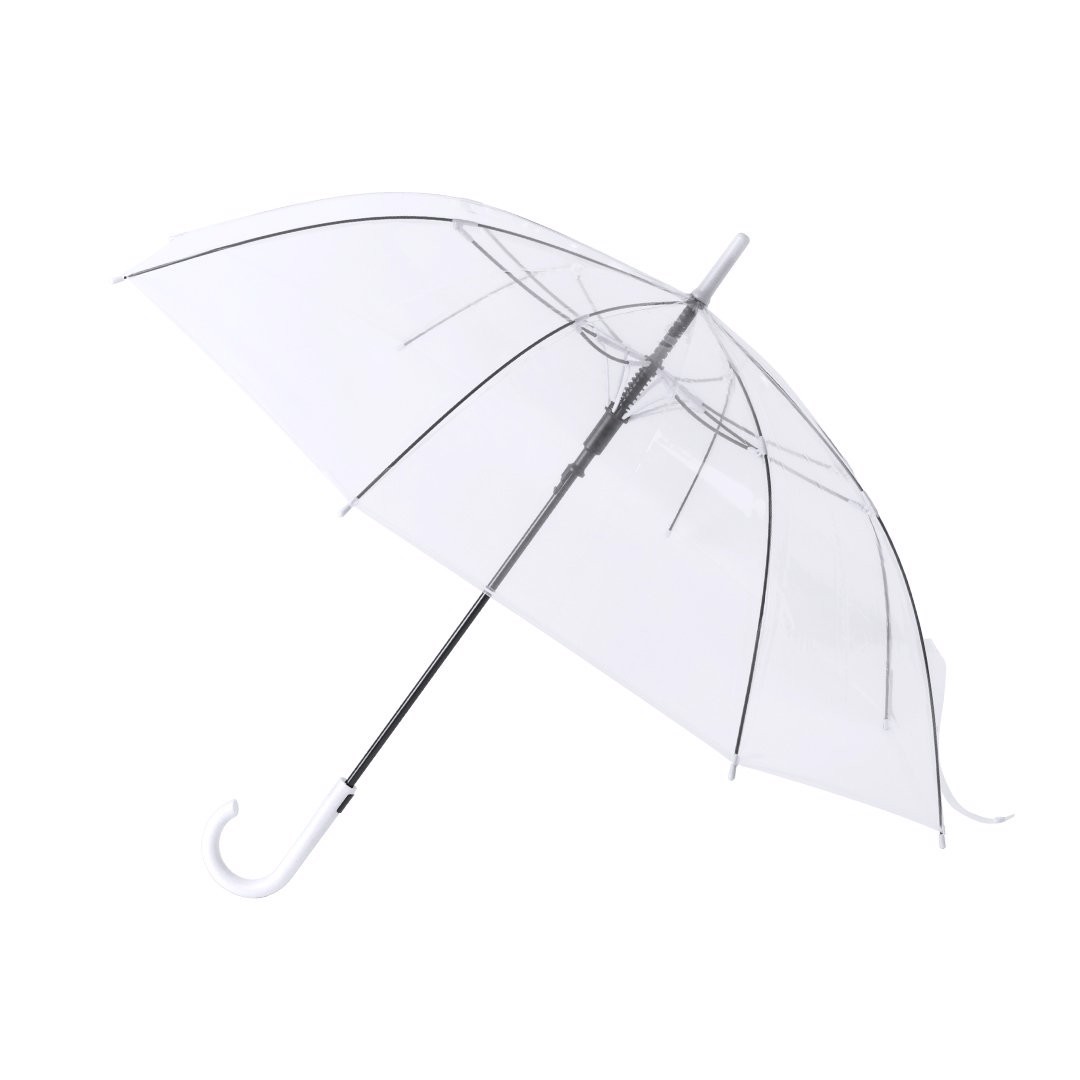 Parapluie transparent personnalisé Fantux avec poignée de couleur