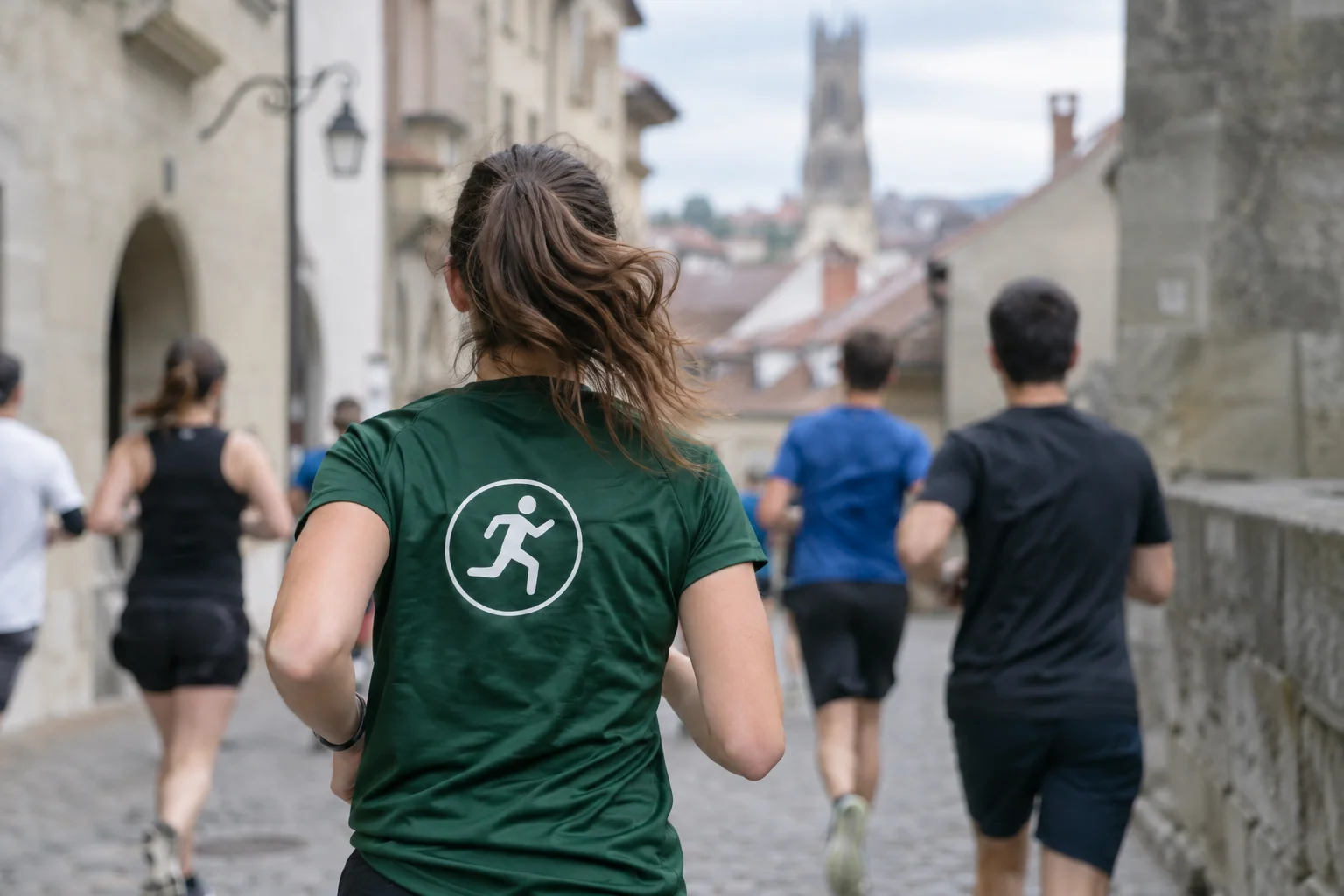 Personalisierte Teambekleidung und Werbeartikel für einen Firmenlauf in Freiburg
