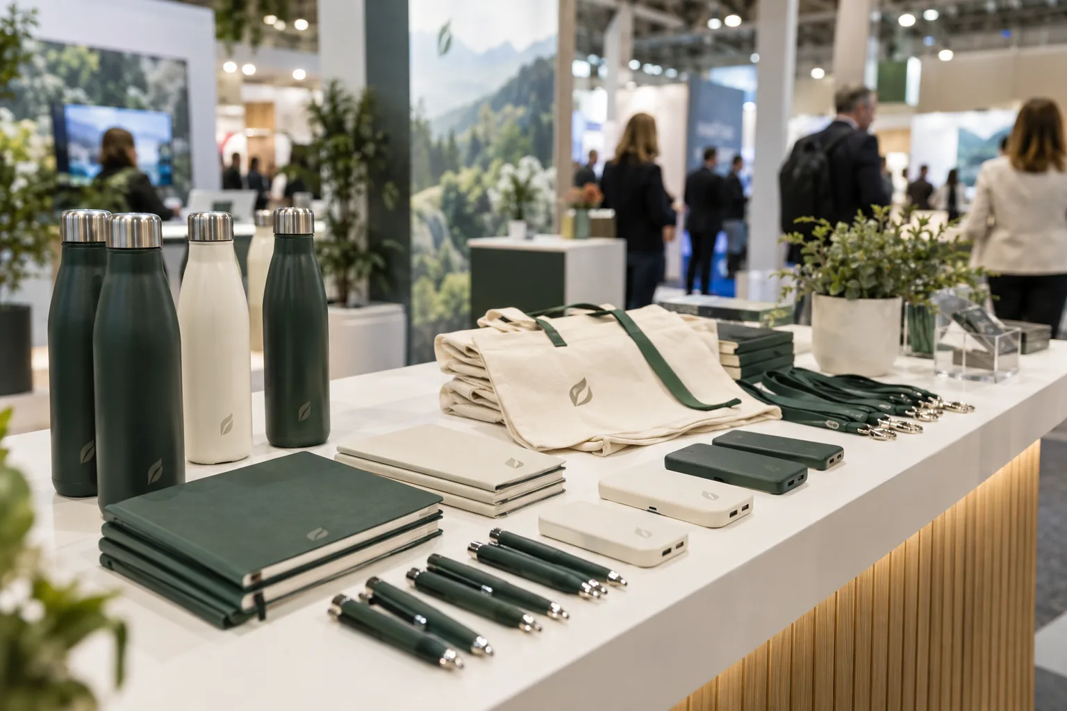 Messestand mit personalisierten Werbeartikeln