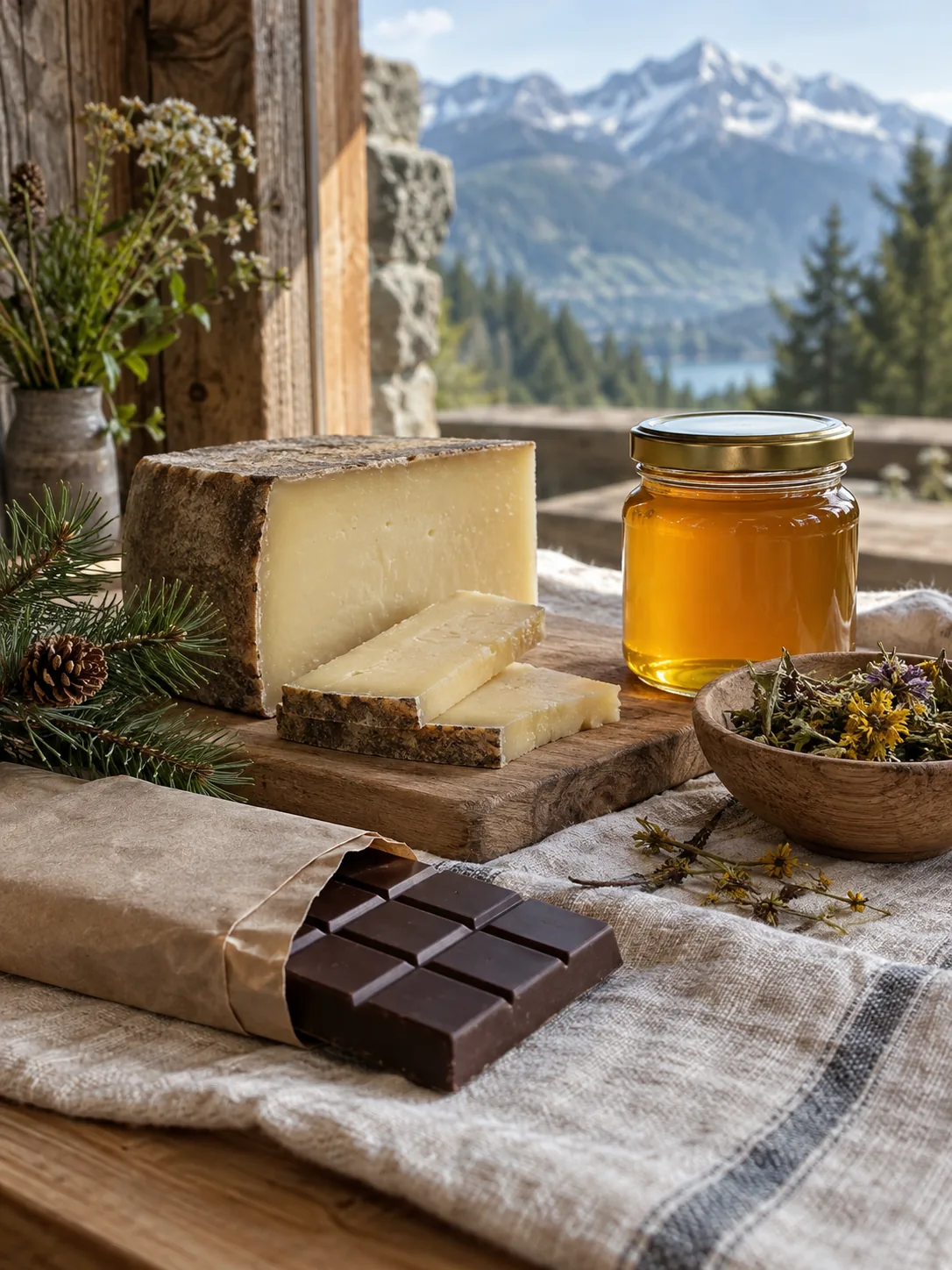 Schweizer Produkte: Alpkäse, Honig, Schokolade und Kräuter