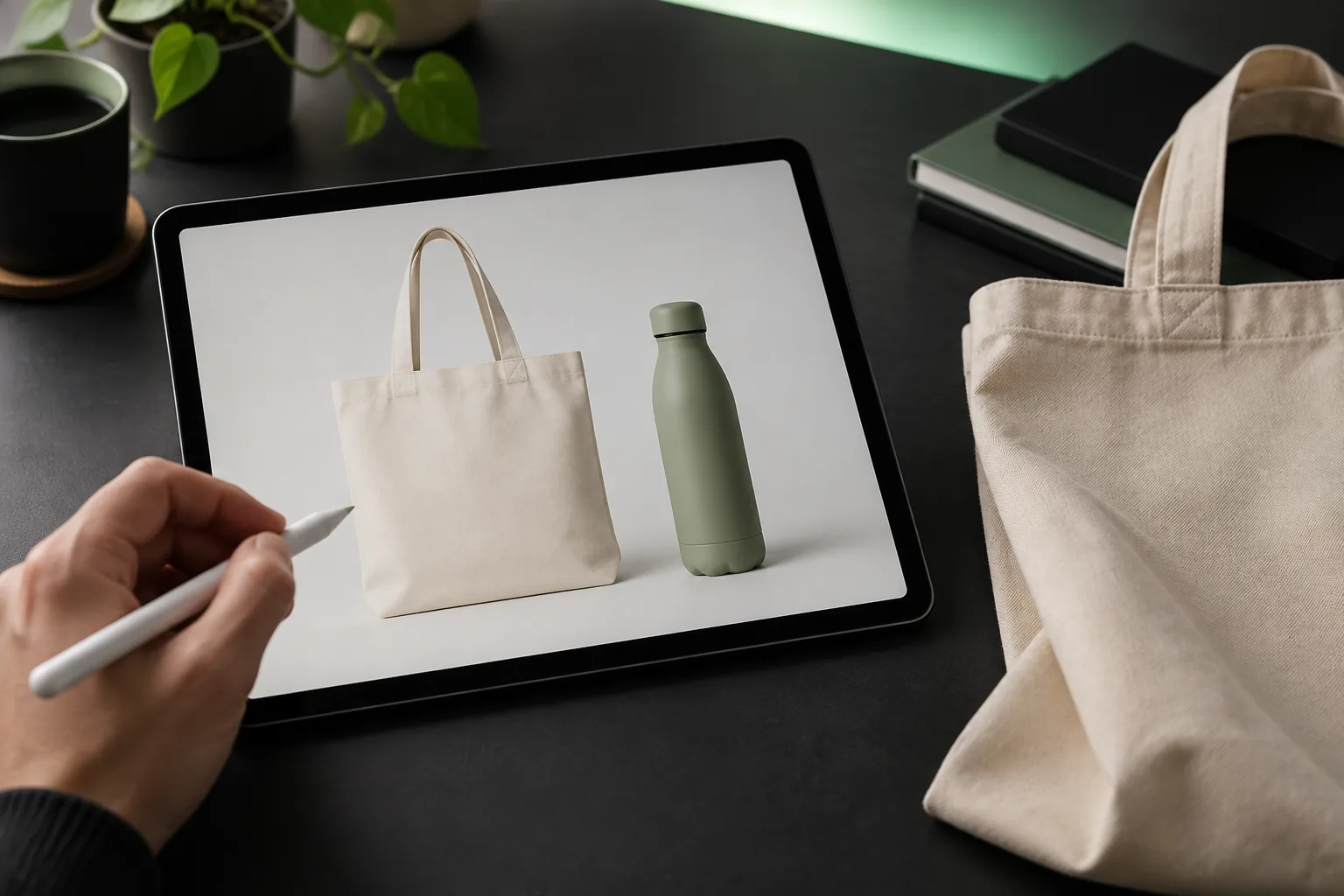 Digital mockup of a personalised item to approve