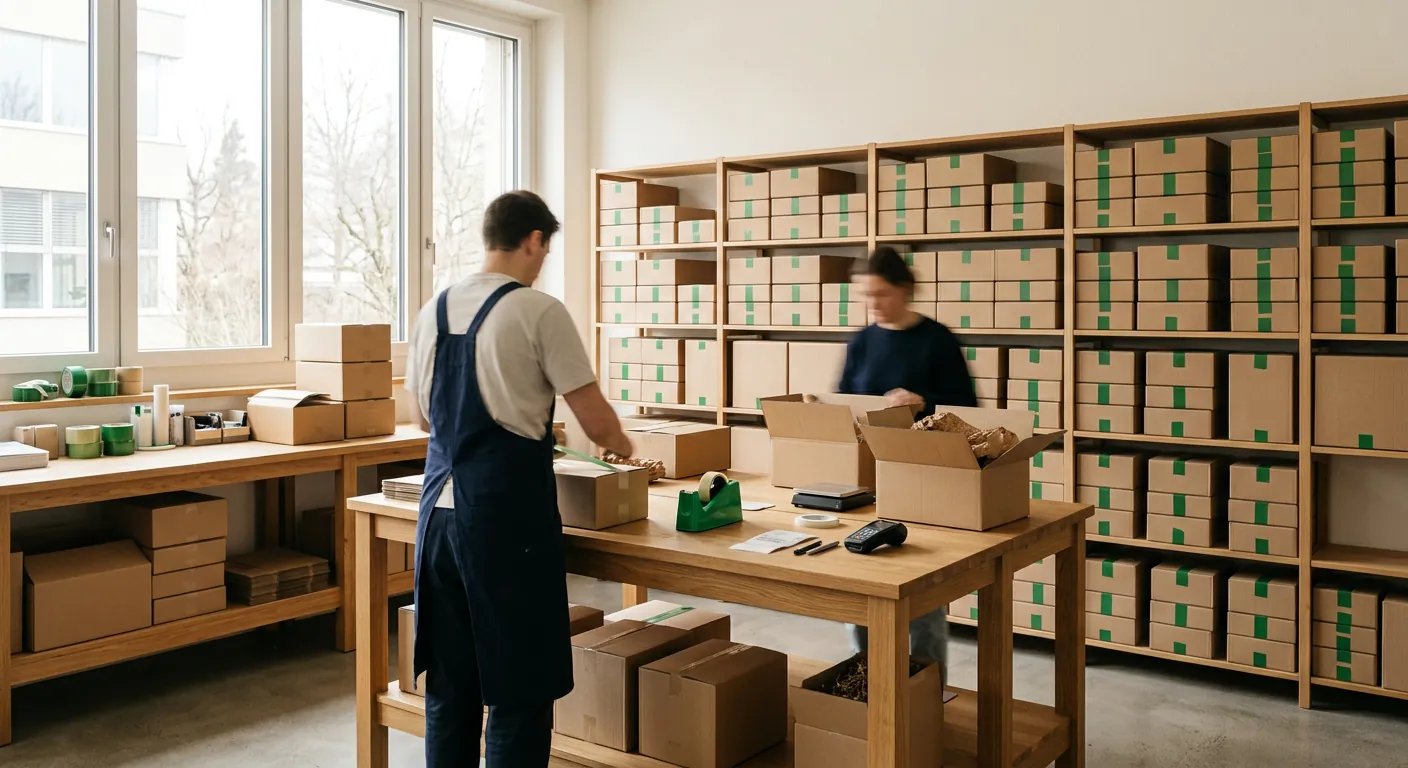 Préparation de colis dans un espace de stockage