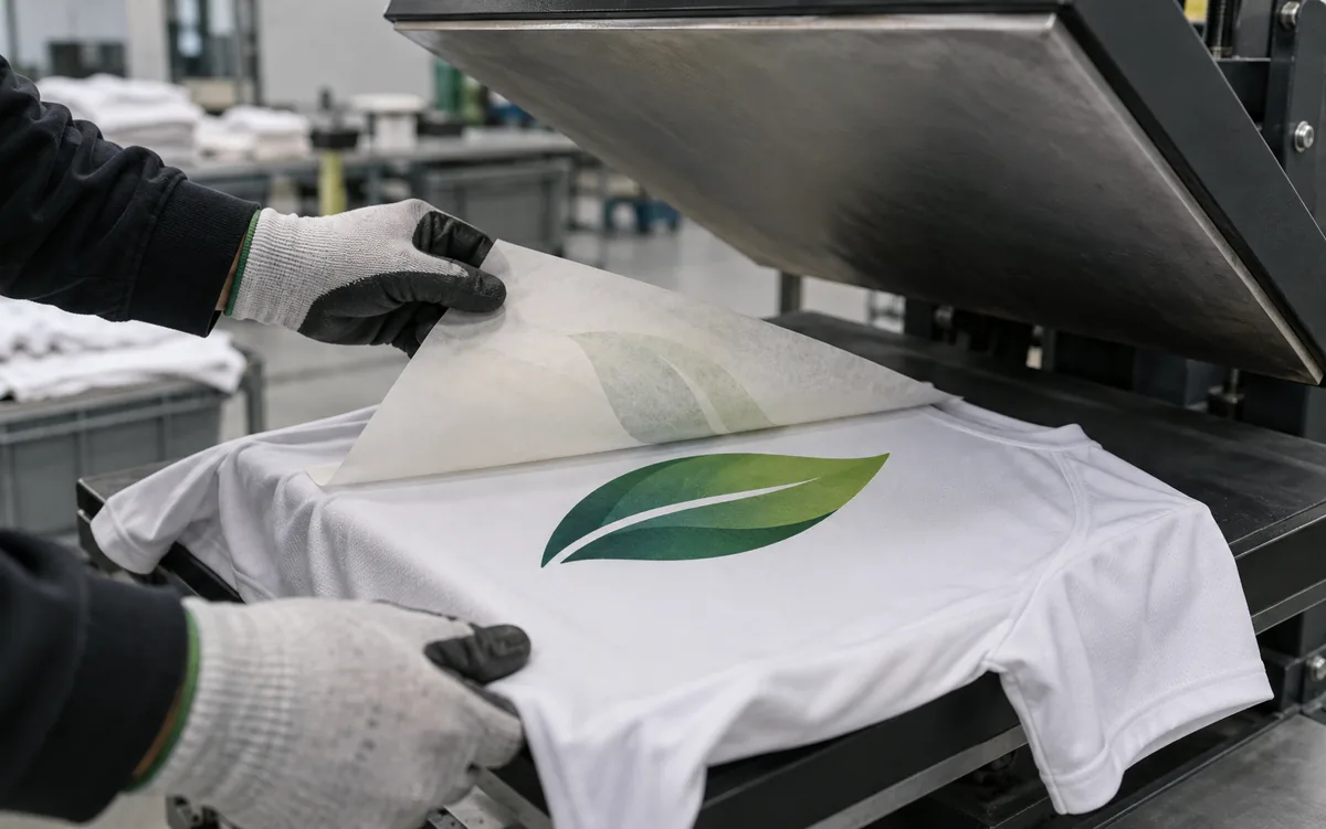 Dye sublimation of a logo on a polyester t-shirt