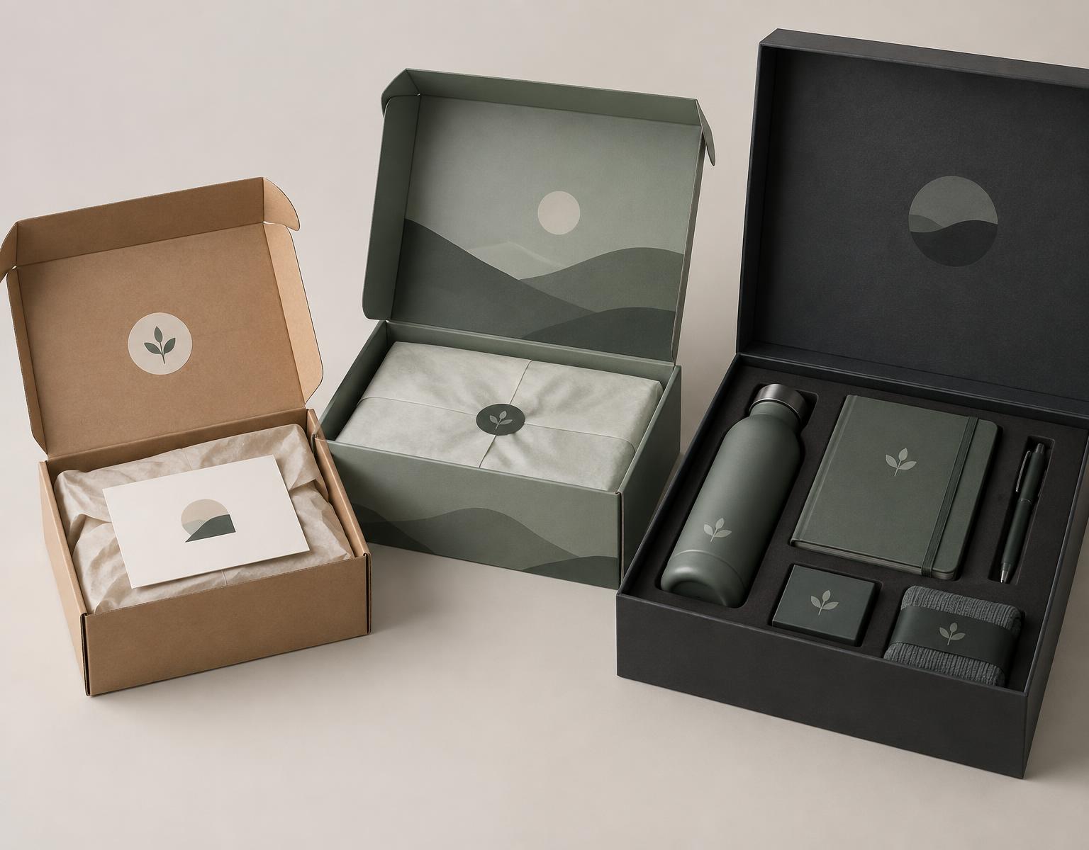 Trois niveaux de packaging Welcome Pack, du standard au sur mesure